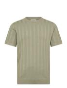 Knitted Crew Neck T-Shirt Green Lindbergh