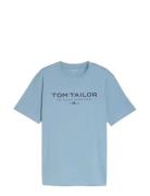 T-Shirt With Print Blue Tom Tailor