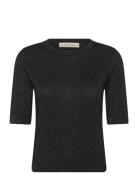 Pd-Vigga Ss Lurex Knit Black Pieszak