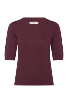 Pd-Vigga Ss Lurex Knit Burgundy Pieszak