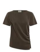 Mwhelle Asymmetric Tee Brown My Essential Wardrobe