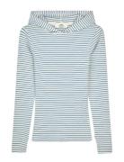 2X2 Cotton Stripe Tutti Hood Blue Mads Nørgaard