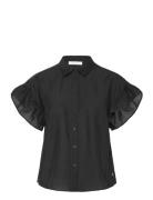 Shirt With Ruffle Sleeves Black Coster Copenhagen