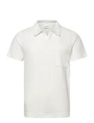 Towel V-Neck Polo S/S White Lindbergh