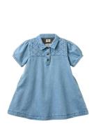 Organic Quilted Denim Dress Blue Copenhagen Colors