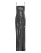 Sequin Maxi Slit Dress Black ROTATE