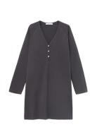 Cotton Nightdress With Button Detail Grey Mango