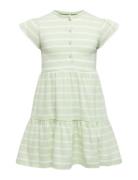 Kmgkalinka Life Ss Striped Dress Jrs Green Kids Only