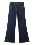 Flared Jeans With Drawstrings Navy Mango