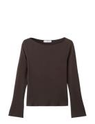 Boat Neck T-Shirt Brown Mango
