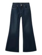 Mid-Rise Flared Jeans Navy Mango