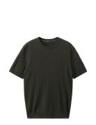 Cable Knit T-Shirt 100% Cotton Khaki Mango