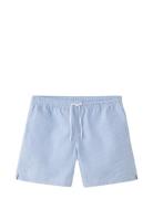 Seersucker Swimming Trunks White Mango