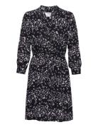 Slfdamina 7/8 Aop Dress B Noos Black Selected