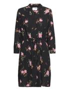 Slfdamina 7/8 Aop Dress B Noos Black Selected