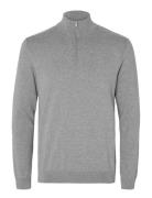 Slhberg Half Zip Cardigan Noos Grey Selected