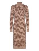 Vmaria Ls High-Neck Calf Dress Brown Vero Moda