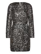 Slfcolyn Ls Short Sequins Dress B Silver Selected