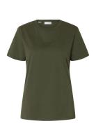 Slwmyessential Ss O-Neck Tee Noos Brown Selected