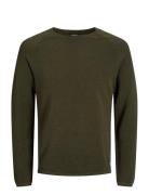 Jjehill Knit Crew Neck Noos Khaki Jack & J S