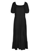 Vmmymilo Ss 7/8 Dress Wvn Ga Black Vero Moda