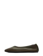 Slfelia Leather Ballerina Brown Selected