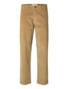 Slh196-Straight Miles Cord Pants W Noos Beige Selected