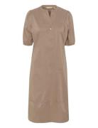 Cuantoinett Ss Placket Dress Beige Culture