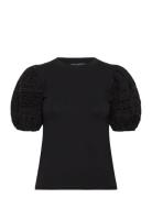 Rosana Anges Broiderie T Shirt Black French Connection
