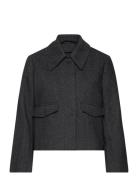 Slfhenny Short Wool Jacket Grey Selected