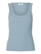 Slwanna U-Neck Tank Top Noos Blue Selected