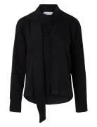 Slflucia Ls Tie Shirt B Black Selected