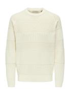 Onsalkan Reg Crew Knit Cream ONLY & SONS