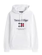 Hilfiger Embro Flag Hoodie White Tommy Hilfiger