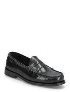 Slmbilly Leather Penny Loafer Black Selected