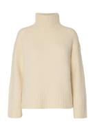 Slwgabriella Ls Knit High Neck Noos Cream Selected