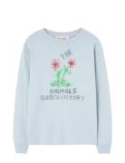 Flowers Blue Dof Lonf Sleeve T-Shirt Blue THE ANIMALS OBSERVATORY