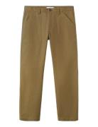 Relaxed Fit Trousers With Patch Pockets Khaki Mango