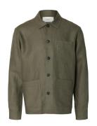 Slhregbaird Linen Overshirt Resort Khaki Selected