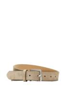 Slmsebastian Suede Belt Beige Selected