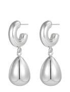 Chunky Hoop Drop Earring Silver Silver Bud To Rose