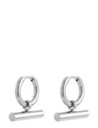 T-Bar Hoop Silver Silver Bud To Rose