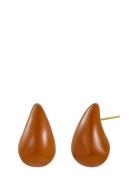 Donna Drop Enamel Earring Brown Brown Bud To Rose