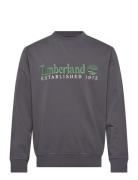 Established 1973 Embroidered Logo Crew Neck Sweatshirt Blackened Pearl...