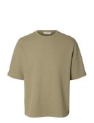 Slmrelaxsonny Waffle Ss O-Neck Tee White Selected