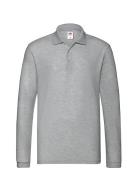 Premium Long Sleeve Polo Grey Fruit Of The Loom