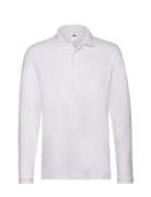 Premium Long Sleeve Polo White Fruit Of The Loom