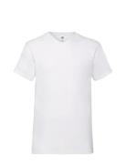 Valueweight V-Neck T White Fruit Of The Loom
