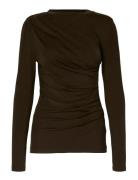 Slfilina Ls Top Brown Selected