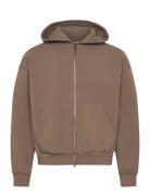 Onsgoyle Boxy Ls Scuba Zip Hoodie Sweat Brown ONLY & SONS